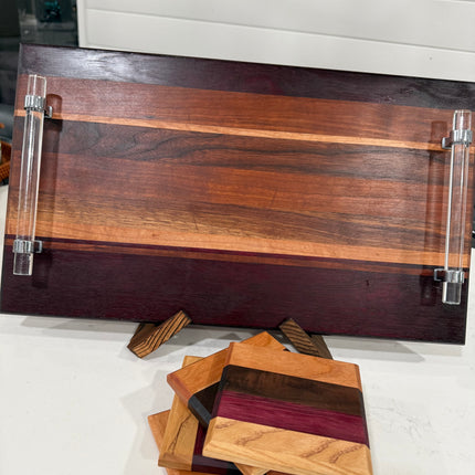 Face‑Grain Hardwood Board + Coaster Set