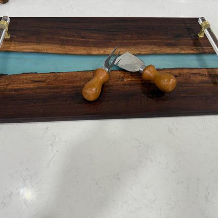 Walnut Resin River Serving Board Handcrafted, Food-Safe finish