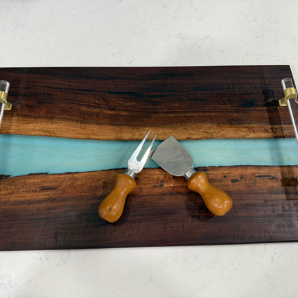 Walnut Resin River Serving Board Handcrafted, Food-Safe finish