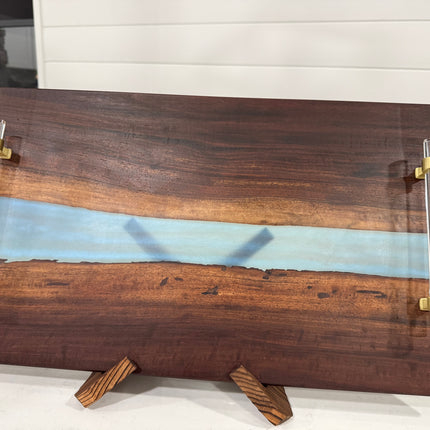 Walnut Resin River Serving Board Handcrafted, Food-Safe finish