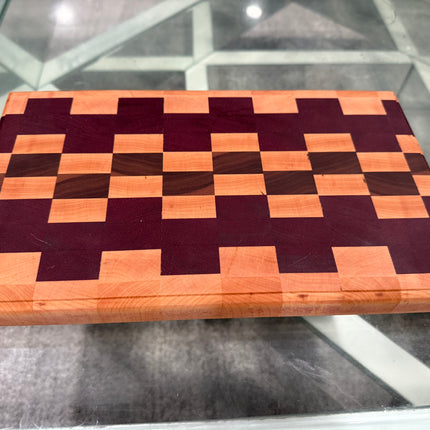 Premium End‑Grain Cutting Board — Handmade Hardwood Mosaic