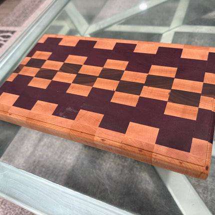 Premium End‑Grain Cutting Board — Handmade Hardwood Mosaic