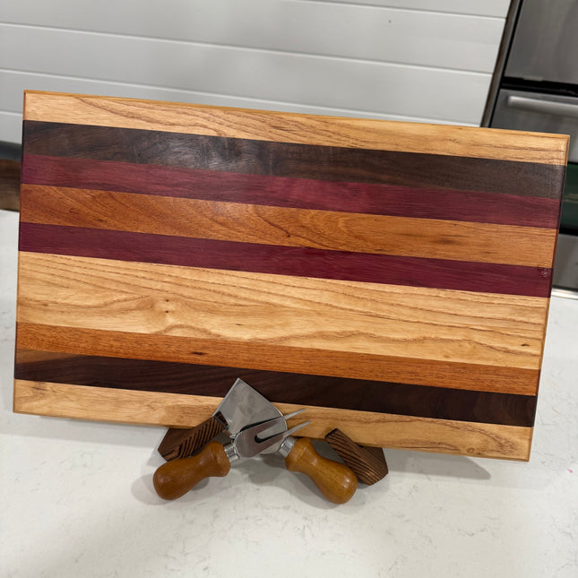 Handcrafted Hardwood Cutting Board — Cherry • Walnut • Purpleheart • Ash
