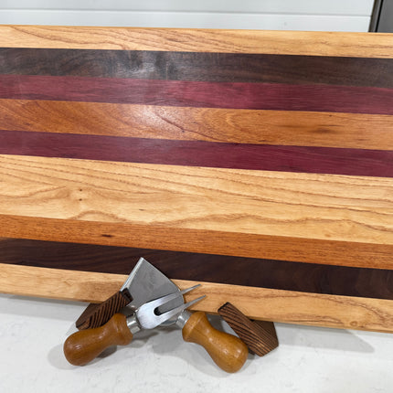 Handcrafted Hardwood Cutting Board — Cherry • Walnut • Purpleheart • Ash