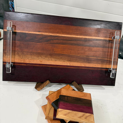 Face‑Grain Hardwood Board + Coaster Set