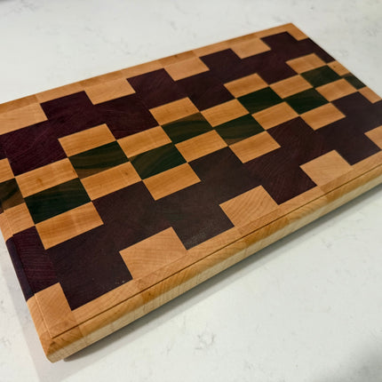 Premium End‑Grain Cutting Board — Handmade Hardwood Mosaic