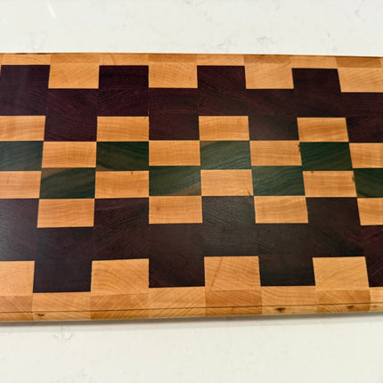 Premium End‑Grain Cutting Board — Handmade Hardwood Mosaic