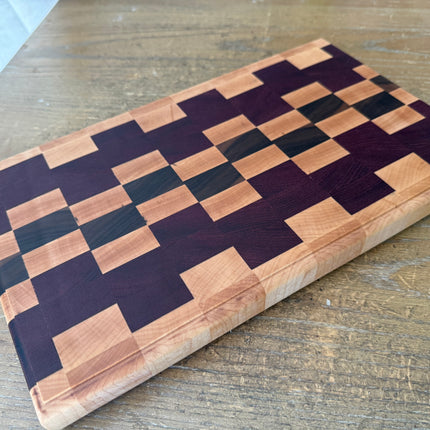 Premium End‑Grain Cutting Board — Handmade Hardwood Mosaic